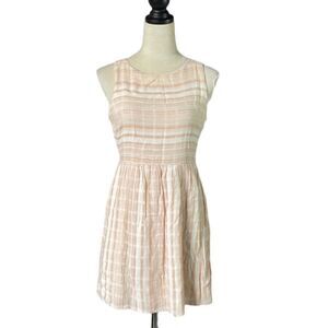 One Clothing Peach and Off White Fit & Flare Dress (Size: Medium)